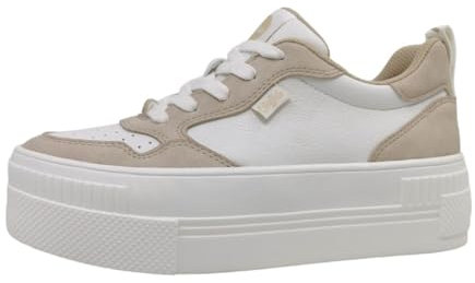Buffalo Paired Court Damenschuhe Schnürschuhe Sportive Sneaker Low Weiß Freizeit, Schuhgröße:41 EU
