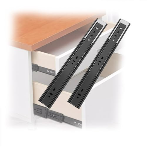 Schwerlast Schubladenführungen, Schwerlastauszug 1 Paar (2 Stk.) Schubladensystem Mit Push To Open Kugelführung Schubladenauszug 100 Kg (Color : Wit, Size : 22.5cm/10in)
