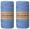 Likeecords 2 Rollen Makramee Garn 4mm x 130m Premium Polyester Kordelband Polypropylene Yarn Nylonschnur für Handwerk Häkelgarn für Taschen Wohndekorationen Umhängetasche Handtasche（Blu Cielo）