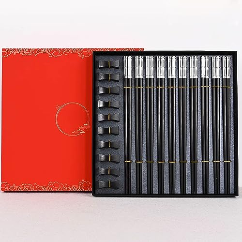 WQZStar Palillos de Metal, Palillos Chinos Reutilizables, Palillos Chinos comerciales, Juego de Cubiertos de Palillos de 9.8 in (Color: B, tamaño: 5 Pares) (C 10 Pares)