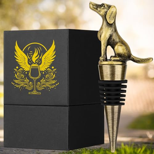 DRMFLE Bronze Labrador Retriever Wine Stopper, Dog Wine Gifts for Men Dog Lovers, Father Day Christmas Birthday Gifts for Men, Bottle Stoppers for Wine Champagne