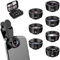 Textiluxe 7 in 1 Handy Objektiv Kit, makro objektiv Handy,fisheye Lens 210° Weitwinkel 120° Makroobjektiv (25x), Telephoto, Kaleidoscope,CPL/Star Filter für iPhone und die meisten Smartphones