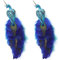 2 Stück Blaue Pfauen-Weihnachtsornamente Pfauen-Clip-on-Ornamente Glitzernde Künstliche Gefiederte Vögel 11,8 Zoll Gefiederter Pfau mit Langem Schwanz für die (2Stk)