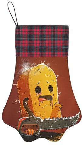 Niedlicher Weihnachtsstrumpf mit weinender Kettensäge, Pfotenform, zum Aufhängen, Weihnachtsstrumpf für Familie, Urlaub, Party, Dekorationen