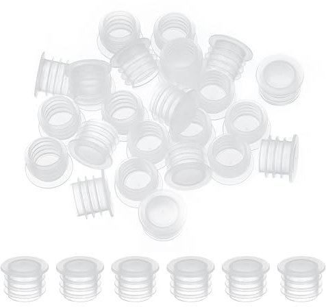 PATIKIL Salt and Pepper Shaker Stoppers 12mm/0.47, 50Pcs Plastic Salt Shaker Plug Replacement Reusable Clear Round End Cap for Pots Bottles Pipes