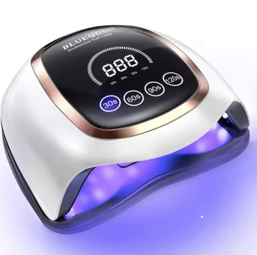 NailPro Proffesional Dry UV LED Nail Lamp, Fast Drying Machine with Memory Function, Touch Screen LCD Display, 50 x 30 x 15 cm