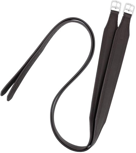 Jeereal Stabilitäts-Steigbügelleder für englischen Sattel, breiter Körper, englischer Steigbügelriemen für Reiten (dunkler Kaffee, 135 cm)
