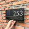 Placa solar moderna personalizada para puerta, placa de dirección iluminada con LED, placa de números de casa para exteriores, panel solar 3D iluminado, letrero de casa para patio (7 colores)