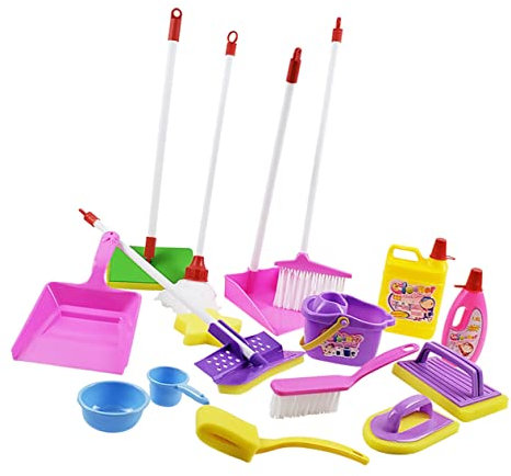 PERSELOSO 1juego Kit De Juguetes De Limpieza para Niño Niña Set De Herramientas De Juego De Roles Divertido para Fomentar La Imaginación y Habilidades Prácticas Niñas y Niño Niña