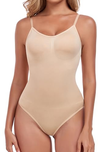 Derssity Shapewear Bodysuit for Women Tummy Control Body Shaper Sculpting Bodysuit Thong Shaping Leotard Slimming Jumpsuit(XING,XXL)