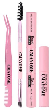 Lash Bond And Seal Kit 4pcs - Cluster Lashes Glue Bond And Seal - Eyelash Remover, Tweezers And Portable Eyelash Brush - Waterproof Strong Hold Individual eyelash Glue For Sensitive Eyes