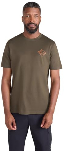 Mountain Warehouse 3 Peaks Mens Tee - Cotton Casual Top, Lightweight, Breathable - for Walking, Outdoors & Daily Use Green (3 Peaks) XL