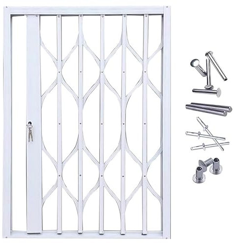 Expandable Security Grill for Sliding Windows and Patio Doors, Interior Burglar Deterrent for Homes, Hotels, and Schools