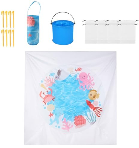 Yidueace Pozzanghera Da Spiaggia - Piscina per Bambini da 2x2 Metri,Coperta Spiaggia Impermeabile e Antisabbia 2 in 1, Gioco Acquatico Portatile per Bambini