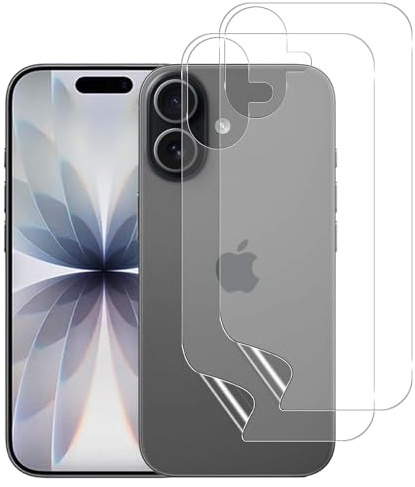 QULLOO Matte Rückseite Schutzfolie für iPhone 17, 2 Stück Matt Zurück Weiches TPU Folie, Anti-Kratzer Transparente Hydrogel Hinten Displayschutz[nicht Glas]