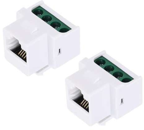 QUARKZMAN 2 Confezioni RJ11 Cat 3 Jack Telefonici Per RJ11 Bianco | Jack Di Accoppiamento Cat3 Con Morsetti A Vite, 6P4C Femmina