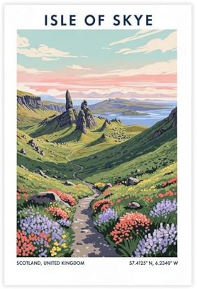 NKALFGH Leinwand-Poster, Motiv: Isle of Skye, 40 x 60 cm