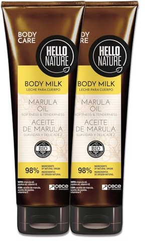P-Beauty Naturkosmetik Body Milk Lotion mit BIO Marula Öl - Körpermilch & Bodylotion gegen trockene Haut - Feuchtigkeitspflege mit Marulaöl - vegane Hautpflege ohne Silikone & Parabene (2x250ml)