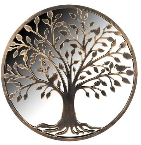 VFM e-Store - Mirror for Garden Gift Ideas, Decor - 65cm X 65cm Bronze X 1