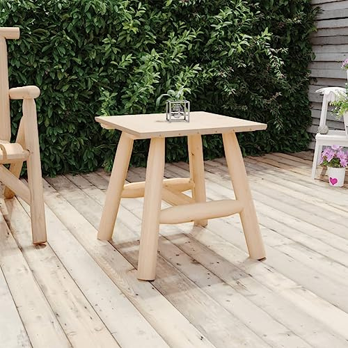 YUTAASU Massivholz Beistelltisch 49x49x50 cm aus Fichte mit Stabiler Tischplatte und robustem Holzrahmen für Wohnzimmer und Terrasse, langlebiger Couchtisch für Geschirr und Getränke.