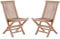 SAM 2er Spar-Set Klappstühle Menorca, Teak-Holz, Gartenstuhl klappbar, für Balkon, Terrasse oder Garten braun