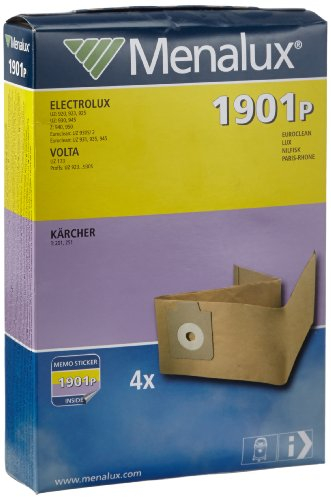 Menalux, Set di sacchetti in carta per aspirapolvere, 4 pz., per Electrolux/Euroclean