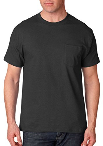 Hanes Short Sleeve Beefy Pocket T-Shirt - 5190,Black,Large
