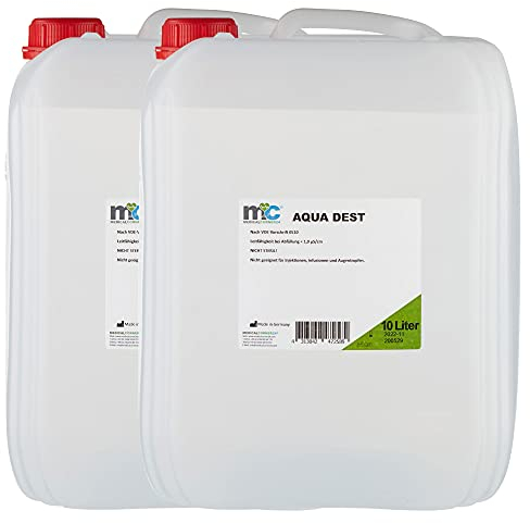 Aqua Dest Destilliertes Wasser - 2x 10 Liter Kanister, 20 Liter mikrofiltrietes Wasser