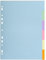 Exacompta 1606E 50er Pack Pastell-Register Forever für DIN A4 aus Recyclingkarton 6-teilig volle Höhe 22 x 29,7 cm vollfarbig 6 Farben Blauer Engel Pastellcolor Aquarel Trennblätter Trennstreifen