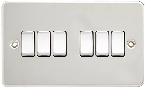 Knightsbridge FP4200PC FPAV4200PC Flat Plate 10A 6G 2 Way Switch-Polished Chrome