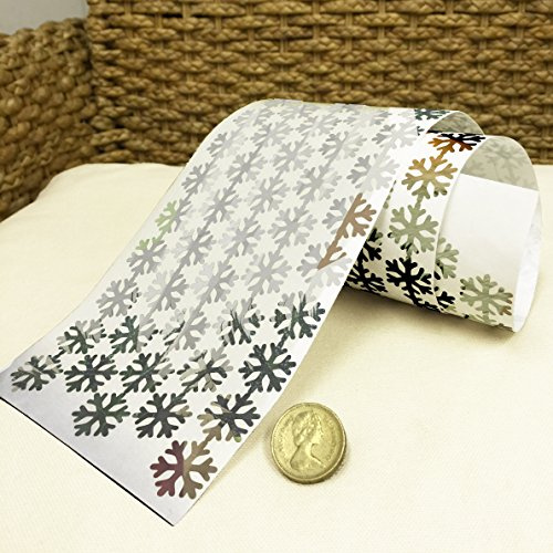 i.LifeUK 144 Snowflake Vinyl Christmas Sticker 20mm Colour Self Adhesive Peel&Stick -Chrome