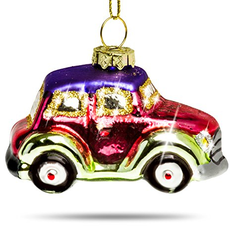 Sikora BS405 Auto bunt Christbaumschmuck Glas Figur Weihnachtsbaum Anhänger