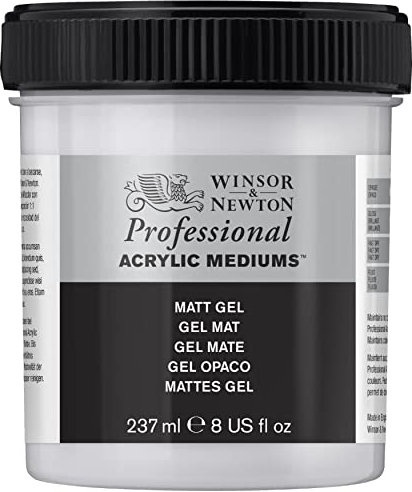 Winsor & Newton 237ml Artists Acrylic Medium Colour - Matt Gel,3040915,Transparent