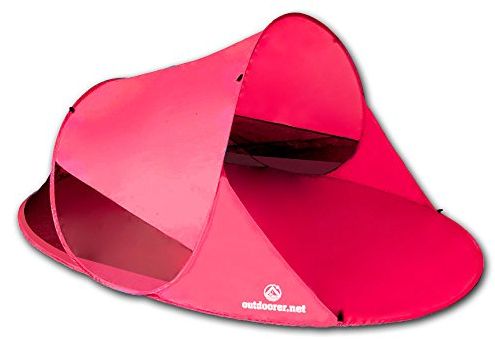 outdoorer Wurfmuschel Zack II pink - große Strandmuschel, Popup Strandzelt mit UV Schutz 60, Sonnenschutz und Windschutz am Strand