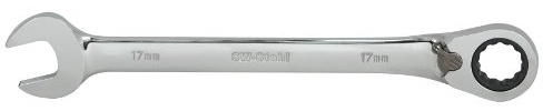SW-Stahl S1593-14 Gabelringratschenschlüssel SW 14 mm - Verchromt | Ratschenschlüssel mit 14 mm Schlüsselweite - Gesamtlänge 190 mm - Höhe 9 mm - Robuster Schraubenschlüssel aus Chrom-Vanadium