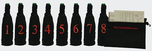 Franmara Blind Wine Tasting Kit - Professional Model, Set of 8 Bottle Sacks with Storage Pouch