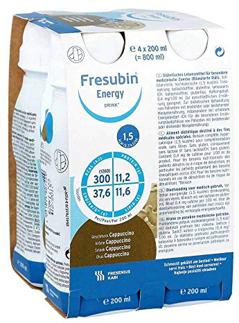Fresenius Kabi Fresubin Energy Drink Cappuccino Drink bottle, 4 x 200 mlindividual pack1 x 2,75 kg)