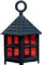 BELI-BECO 547 Kunststoff-Laterne für Krippe mit Beleuchtung - Krippenbeleuchtung - Kunststoff - klare Glühlampe - 4,5 V - 0,2A (Laterne: schwarz | Glas: rot & transparent, 45 mm)
