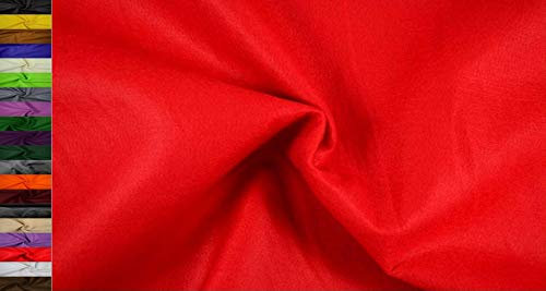 STOFFBOOK 2MM DICKE UNIVERSELLE FILZSTOFFE -DOPPELBREITE 180CM STOFF, B507 (Rot)