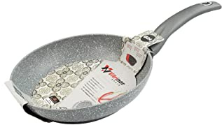 Magefesa Graphito Sartén 24 cm de aluminio forjado con antiadherente efecto piedra. Color gris brillo exterior. Fondo full induction.
