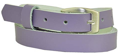 Dayneq 2cm Breit Echt Leder Guertel Nickel Schnalle -Lila-Bundweit 95