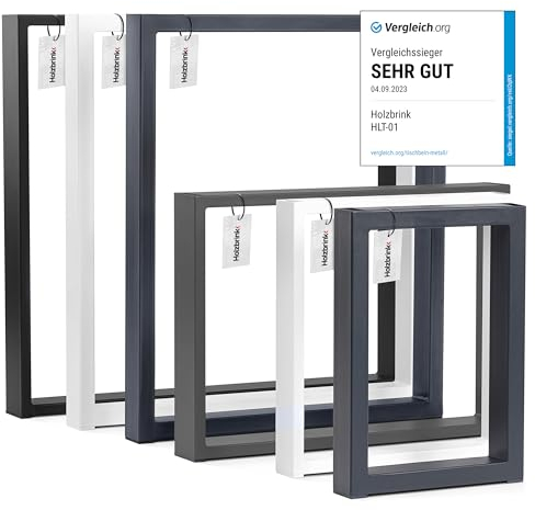 HOLZBRINK Tischbeine für Couchtisch Sitzbank, Möbelfüße aus Vierkantprofil 60x30 mm, Tischgestell 40x43 cm, Anthrazitgrau, 1 Stück, HLT-01-D-BB-7016