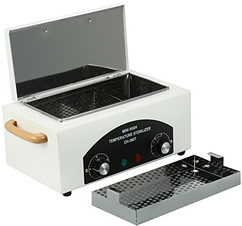 Esterilizador, esterilizador de calor seco de alta temperatura, esterilizador de aire caliente, desinfección cosmética, cuidado de los pies de uñas, 300 W con certificado, 31 x 18 x 15 cm