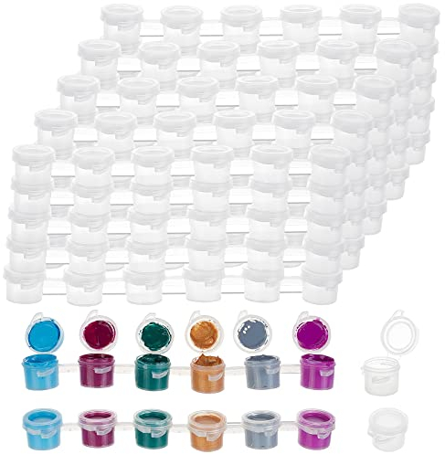 PH PandaHall 25pcs Mini contenitori di plastica con Coperchio per la Scatola di Colori di Vernice Palette di Vernice Vuota di plastica Glitter Barattolo di Pittura