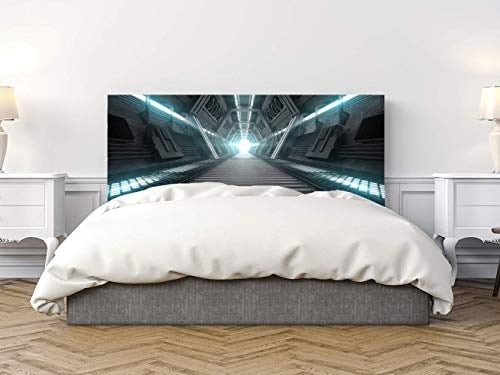 Kopfteil Bett Wabenplatte Futuristisches Raumschiff | Verschiedene Maße 100x100cm | Einfache Platzierung | Raumdekoration | Landschaftsmotive | Natur | Urbes | Multicolor | Elegantes Design