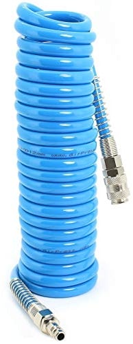 Spiral Druckluftschlauch 15 Meter 8x12 mm Airpress Druckluft Schlauch Spiralschlauch mit Euro Kupplung Luftschlauch