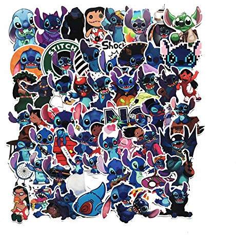 Qemsele Aufkleber für Kinder Kleinkinder, 100+ Pcs Stück Kinderaufkleber 3D Superheld Sticker für Erwachsene Mädchen Jungen, für Laptop-Skateboard-Gepäck-Aufkleber Graffiti-Patches-Aufkleber(Stitch)