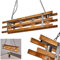 HOFSTEIN Pendelleuchte Mallard, Hängelampe aus Holz/Metall in Braun/Silber, 4-flammig, 4 x E27 max. 28 Watt, Höhe max. 152,5 cm, längliche Hängeleuchte im Retro/Vintage-Desgin, LED geeignet