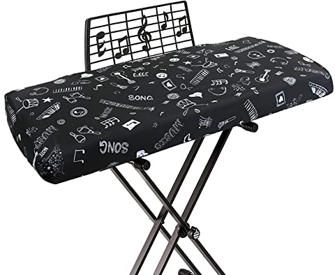 Explore Land Stretchy 88 Keys Piano Keyboard Dust Cover with Music Stand Opening for Digital Electronic Piano (Music)
