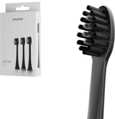 Zahnheld® Bürstenkopf Basic Mini (Schwarz, 3 Stück)